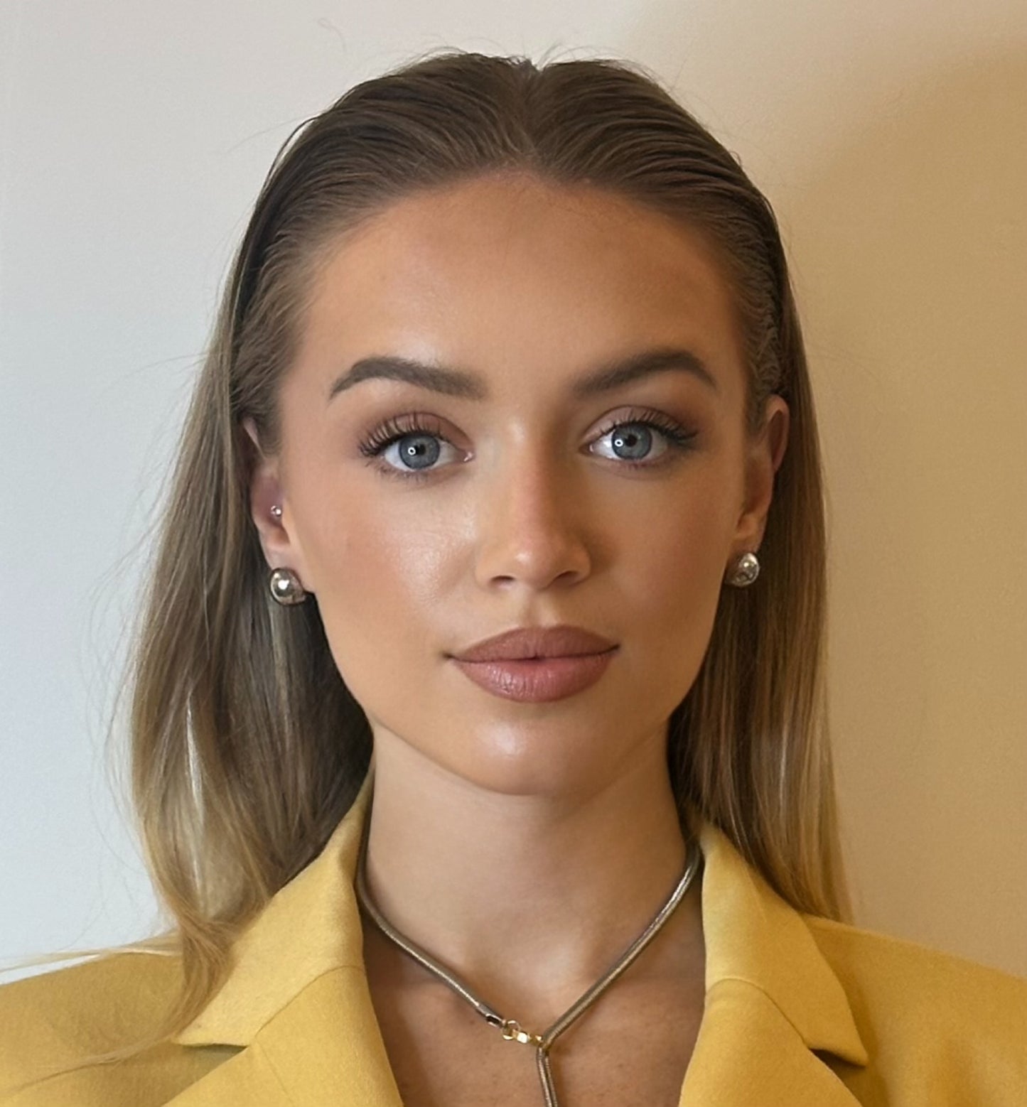 Clous d’oreilles demi-sphère s argentée