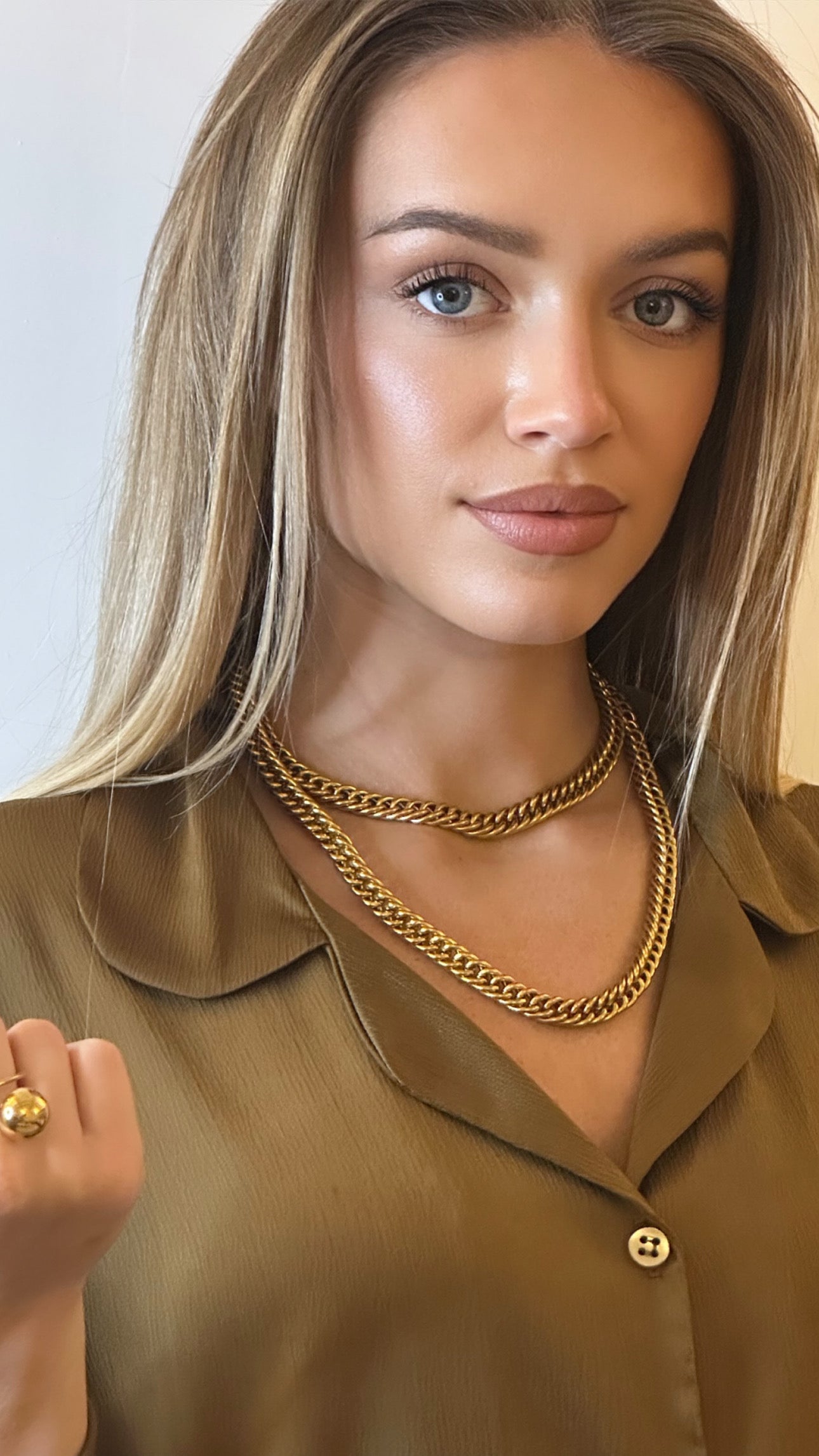 Sautoir chaine maille gourmette doré