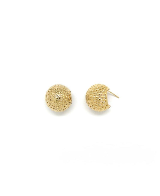 Créoles tressés forme dôme doré