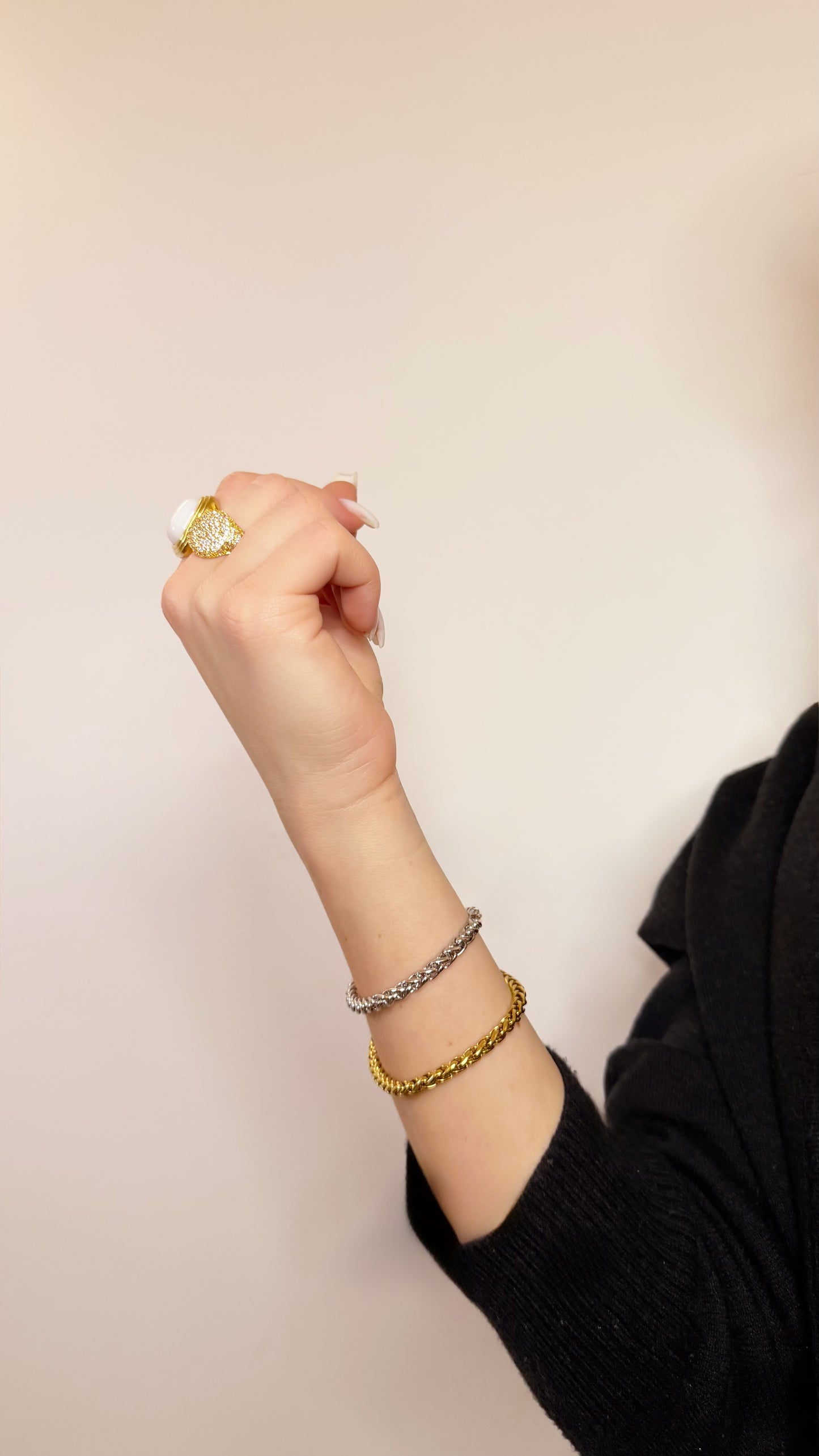 Chaîne maille palmier argenté