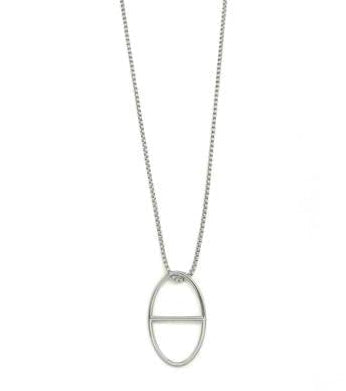 Sautoir chaine maille vénitienne pendentif grand café argenté