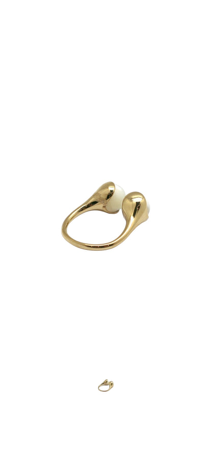 Bague ouverte pierre naturelle rond