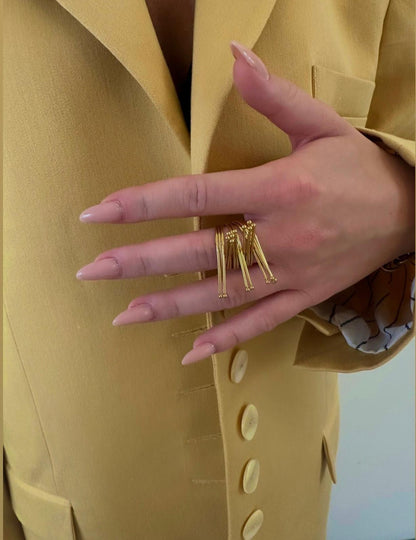 Bague éventail doré