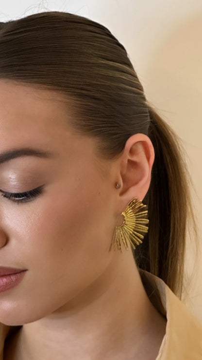 Boucles d'oreilles soleil doré S