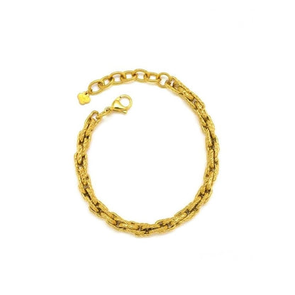 Bracelet chaine texturé doré