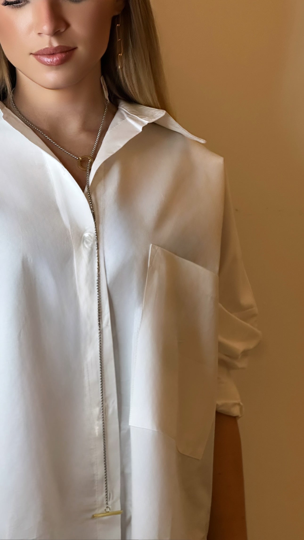 Sautoir fermoir T argenté/doré