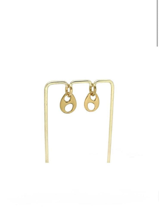 Boucle d’oreille grain de café doré