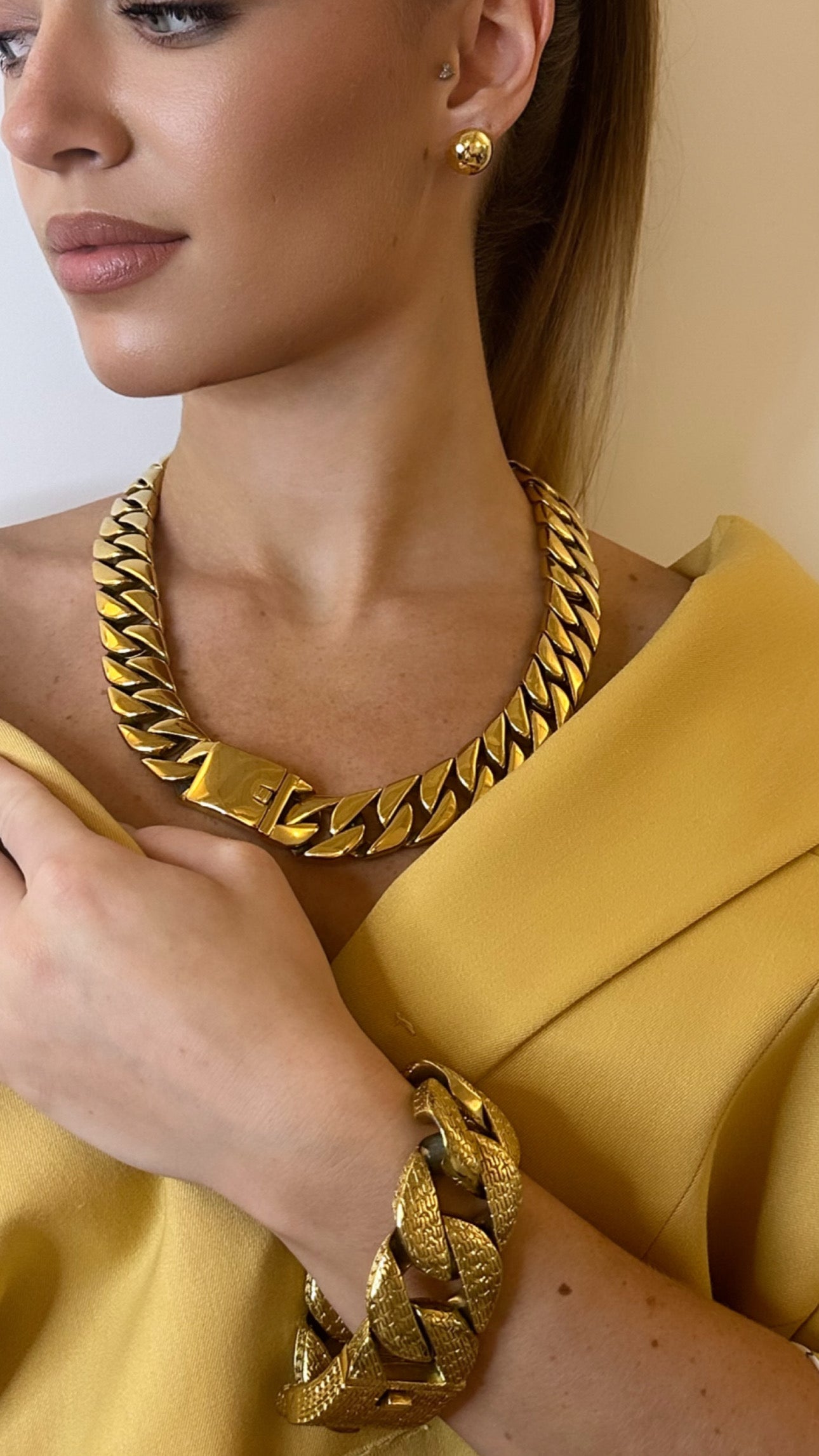 Bracelet grosse maille torsadée