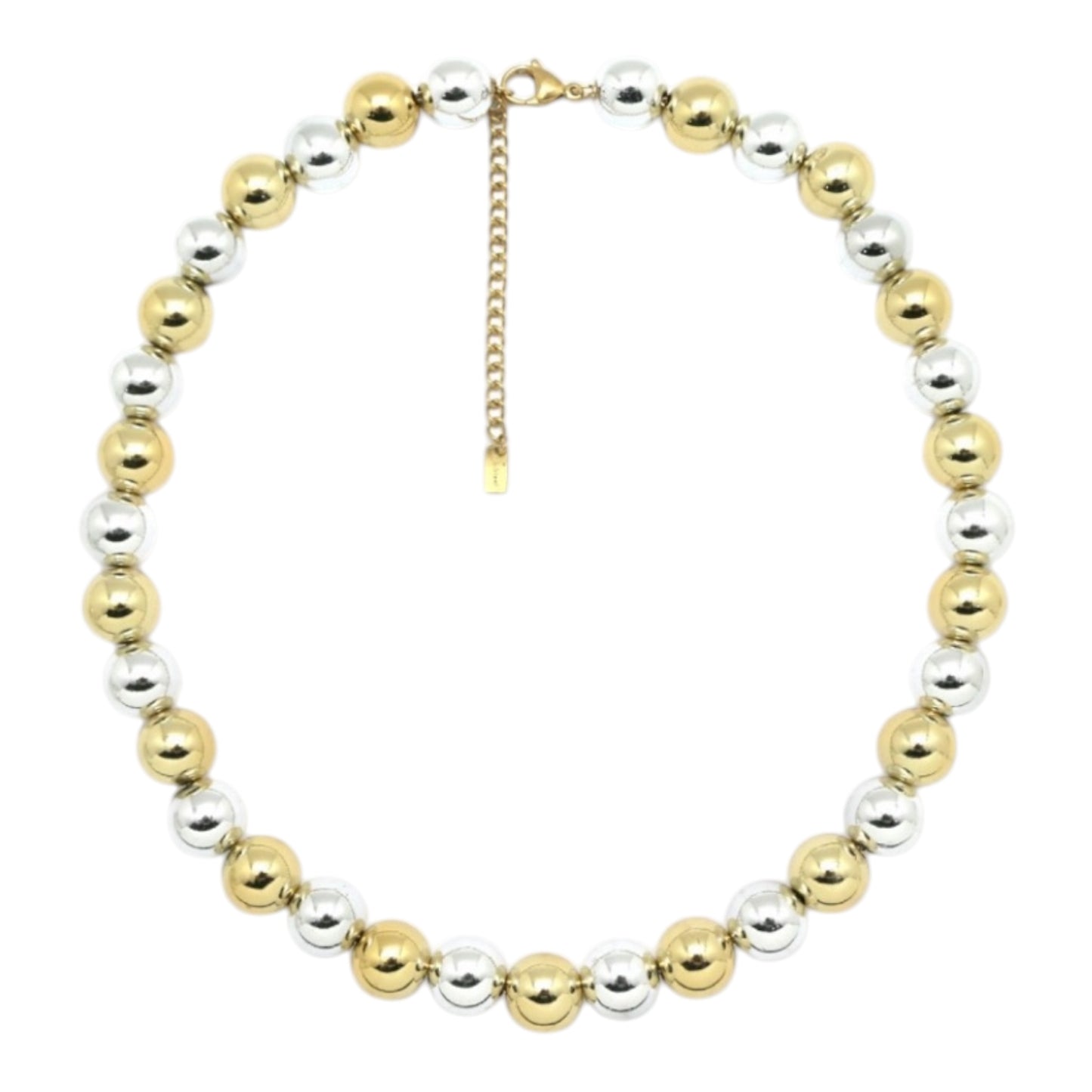 Collier boules résine doré/argenté