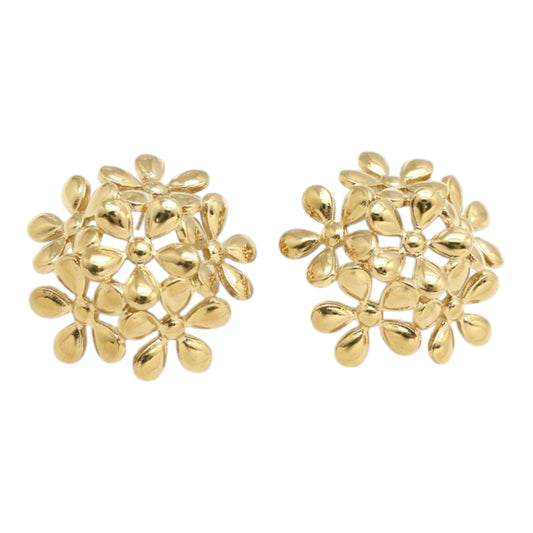 Boucles d'oreilles grappe de fleurs dorée