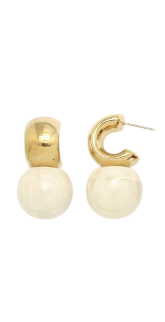 Boucles d'oreilles boules résine