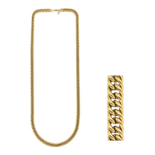 Sautoir chaine maille gourmette doré
